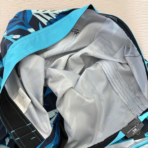 O’Neill Hyperfreak Board Shorts Men’s 38 NWT Palm Leaf Swim Trunks Blue Navy - Picture 5 of 6